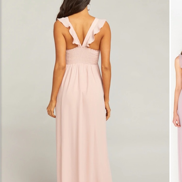 Show me your mumu dusty blush crisp june maxi dress size XS - Picture 2 of 3